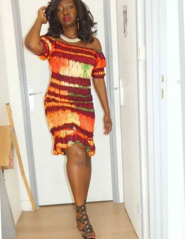 Robe été wax lily africain femme. robe courte été wax africain bohème chic femme, robe de bal, robe été, robe de cérémonie femme, robe longue fleurie