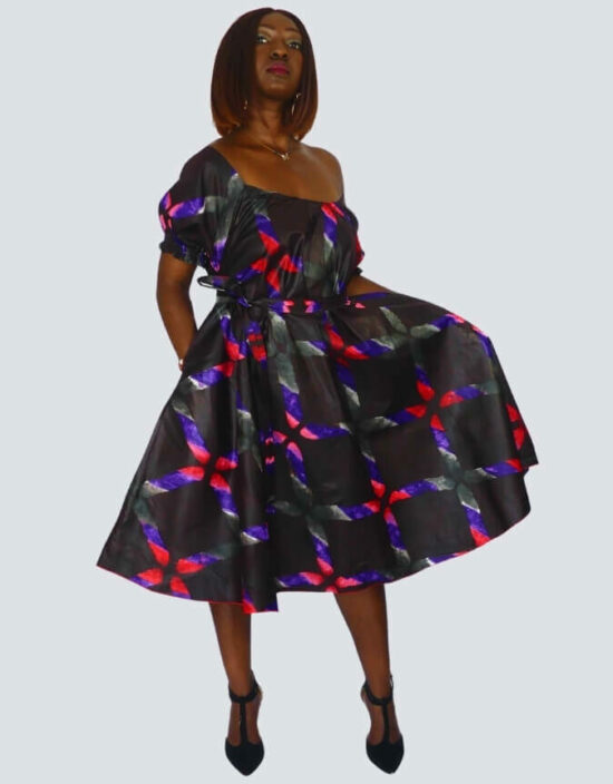 Robe été évasée bazin