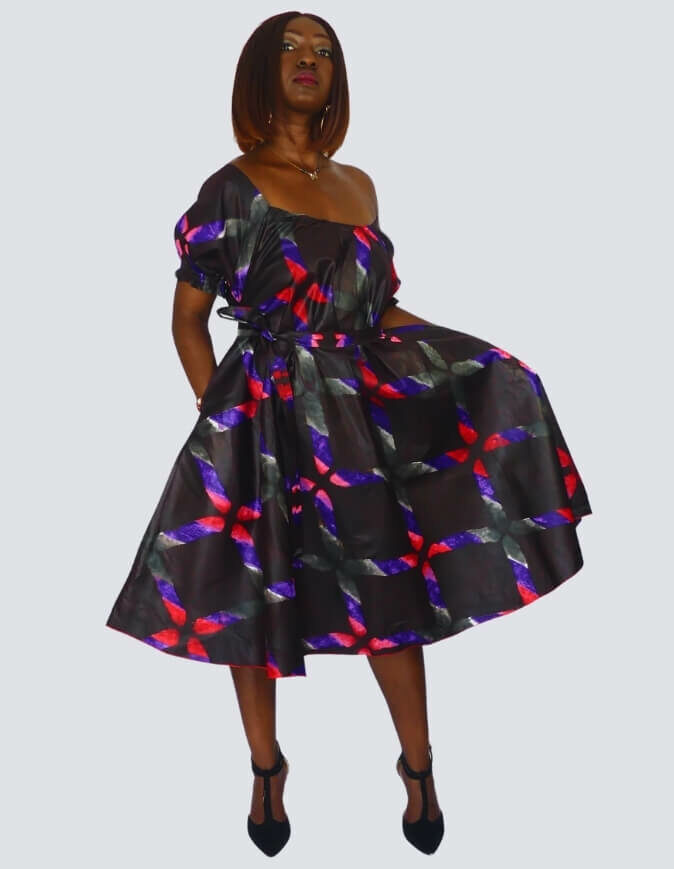Robe été évasée bazin