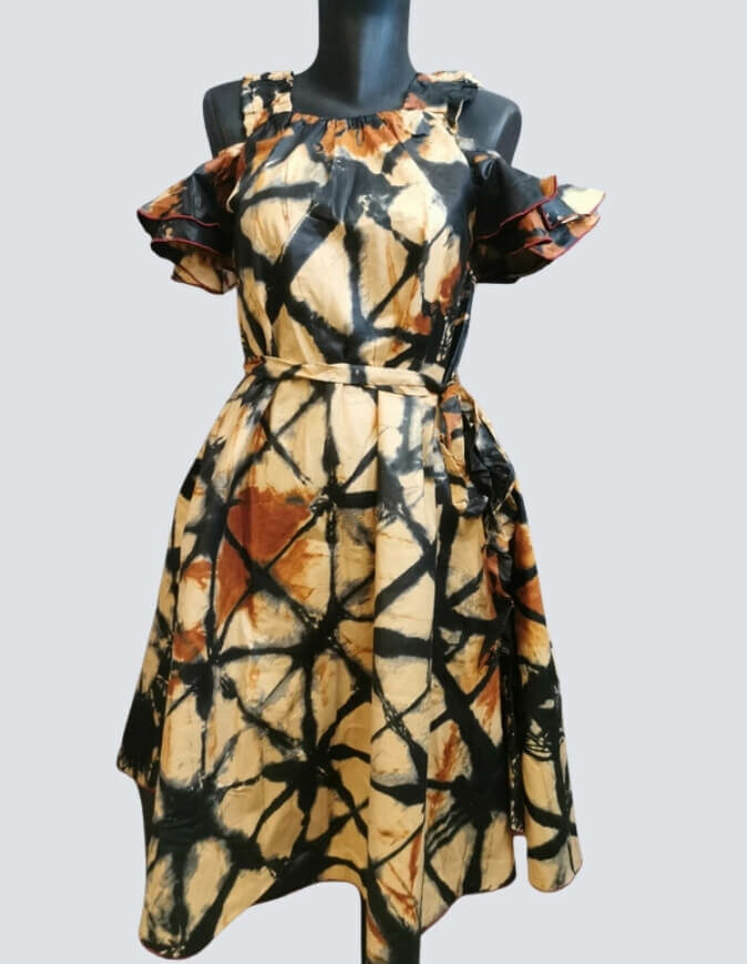 Robe été laurette bazin robe évasée wax africain femme. robe courte été wax africain bohème chic femme, robe de bal, robe été, robe de cérémonie femme, robe longue fleurie