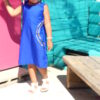 Robe fillette Tyna WAX bleue été en tissu africain coton