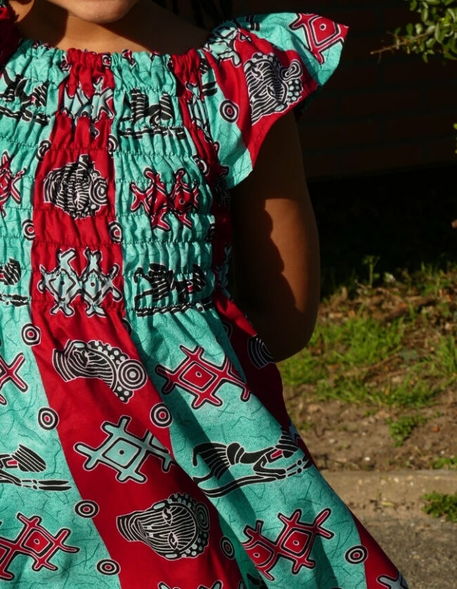 Robe Fillette sophia wax africain coton