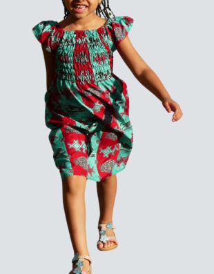 Robe Fillette sophia wax africain coton