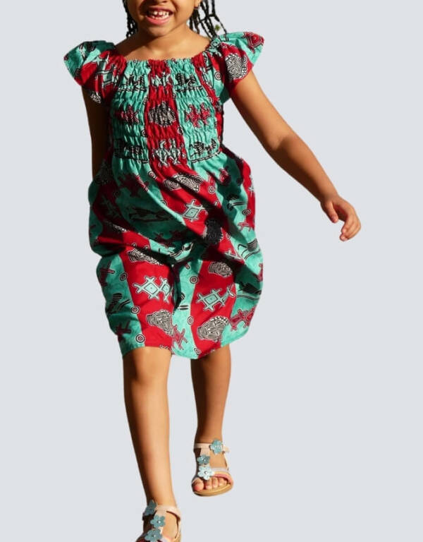 Robe Fillette sophia wax africain coton