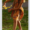 Robe Fillette lilie wax africain coton