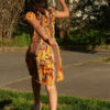 Robe Fillette lilie wax africain coton