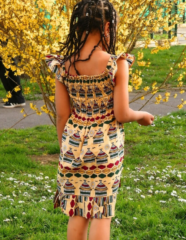 Robe Fillette lolita wax africain coton