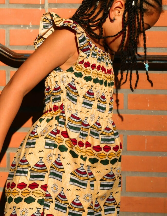 Robe Fillette lolita wax africain coton