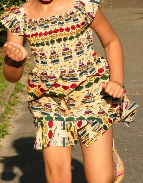 Robe Fillette lolita wax africain coton