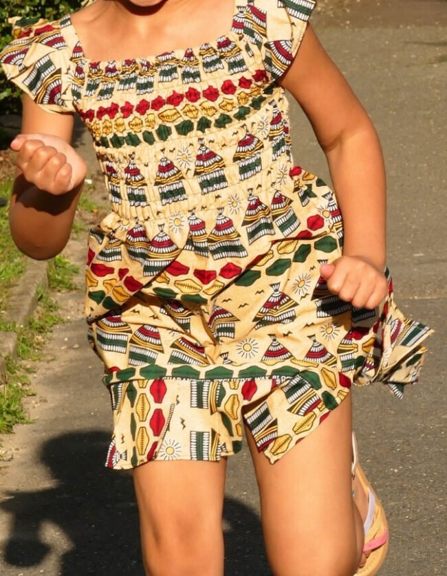 Robe Fillette lolita wax africain coton