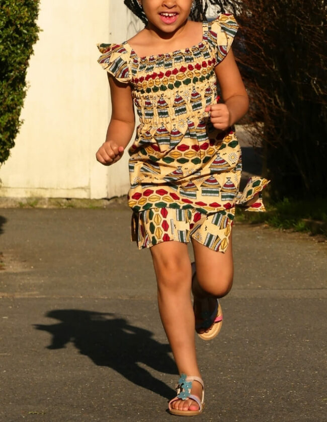 Robe Fillette lolita wax africain coton