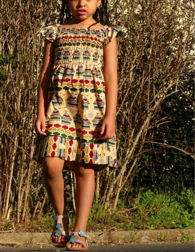 Robe Fillette lolita wax africain coton