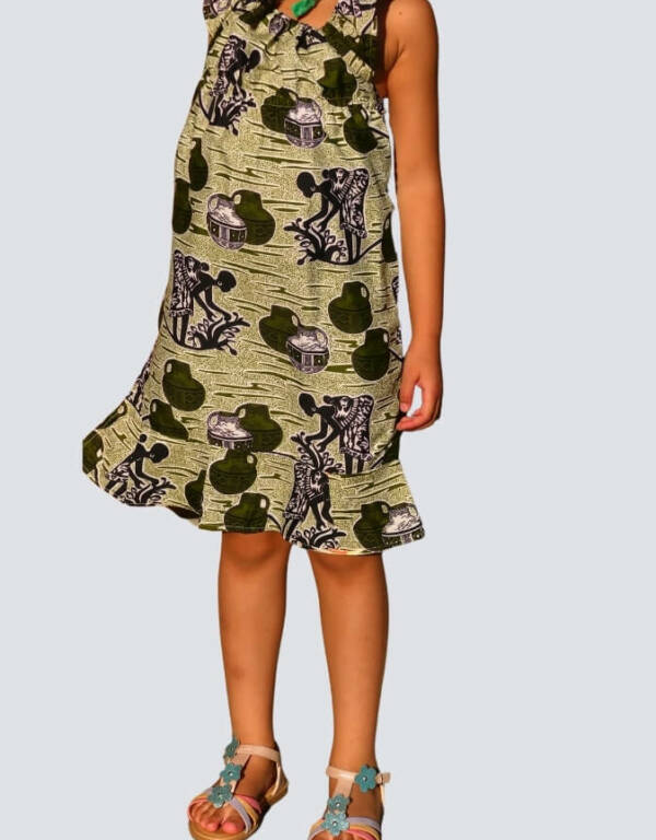 Robe Fillette pitchoune wax africain coton