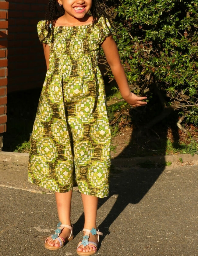 Robe Fillette Mathilde wax africain coton