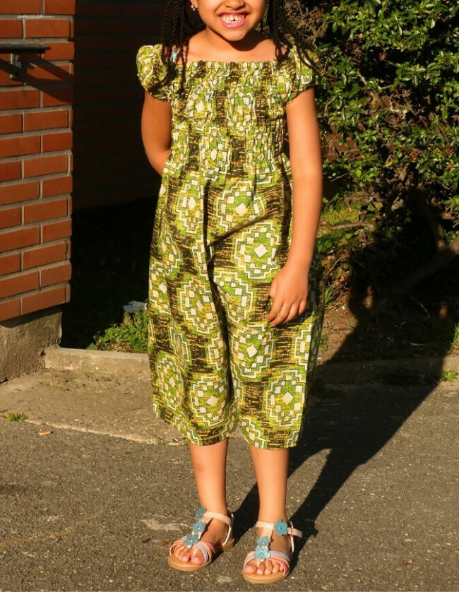 Robe Fillette Mathilde wax africain coton