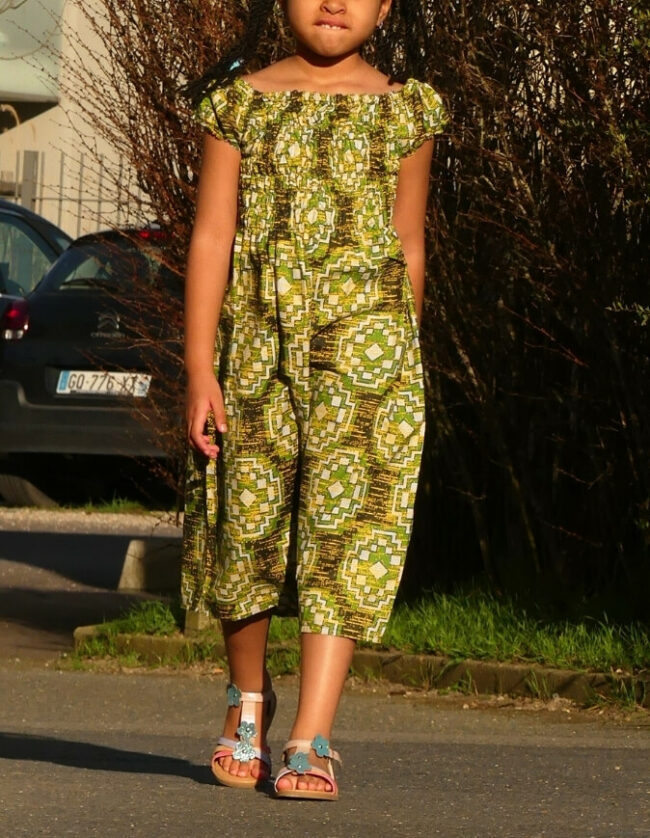 Robe Fillette Mathilde wax africain coton