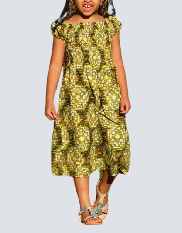 Robe Fillette Mathilde wax africain coton