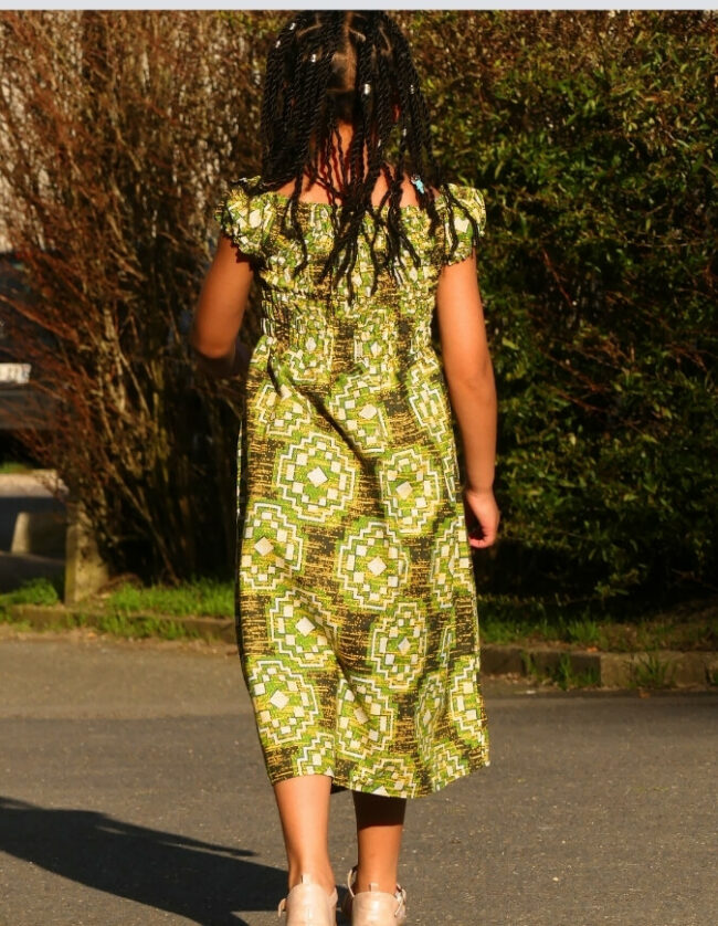 Robe Fillette Mathilde wax africain coton