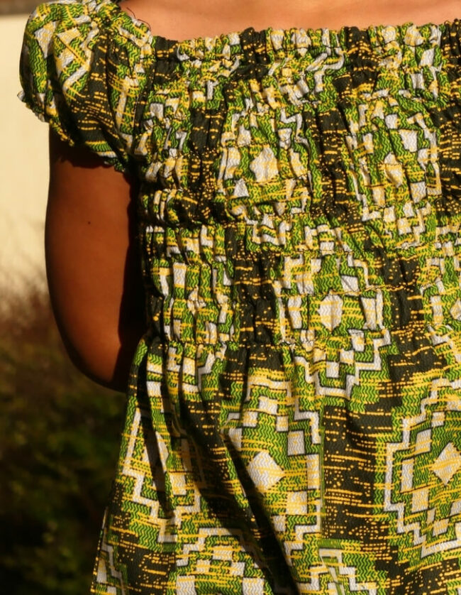 Robe Fillette Mathilde wax africain coton