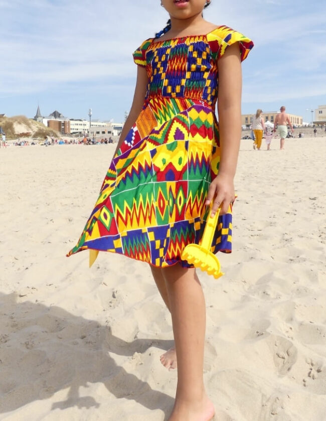 Robe fillette sarah wax africain kente