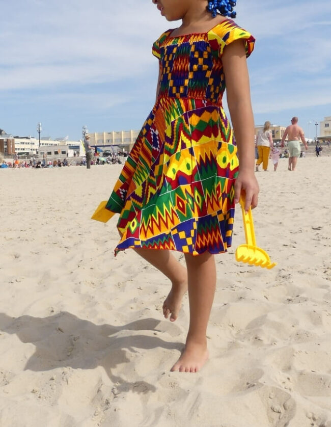 Robe fillette sarah wax africain kente
