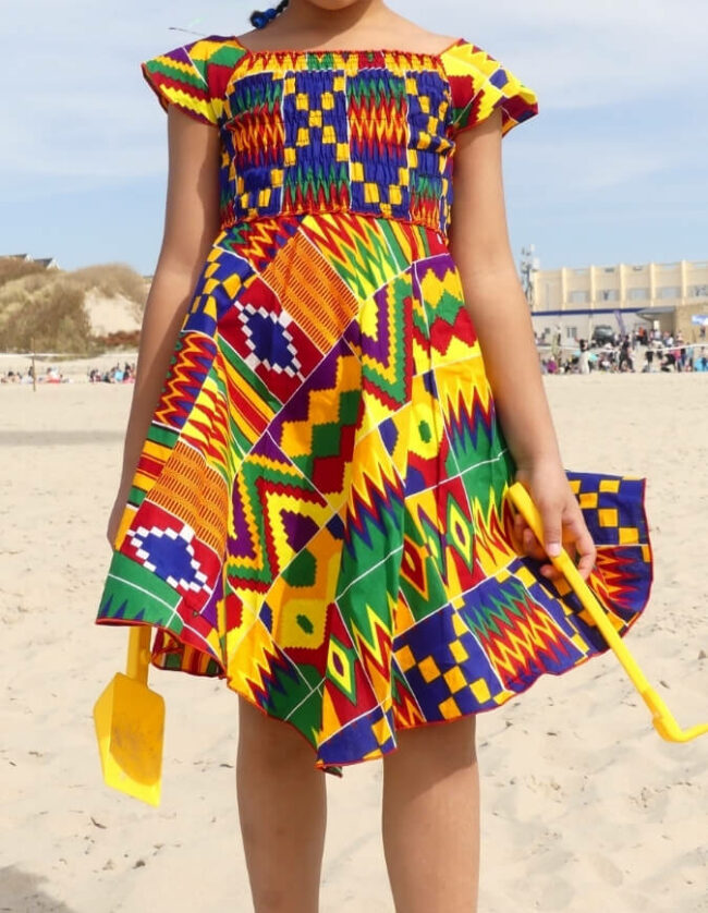 Robe fillette sarah wax africain kente
