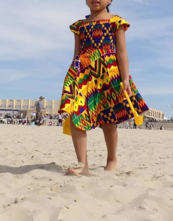 Robe fillette sarah wax africain kente
