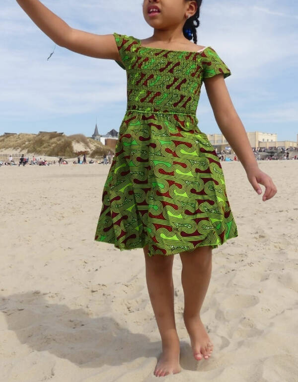 Robe fillette princesse wax africain été