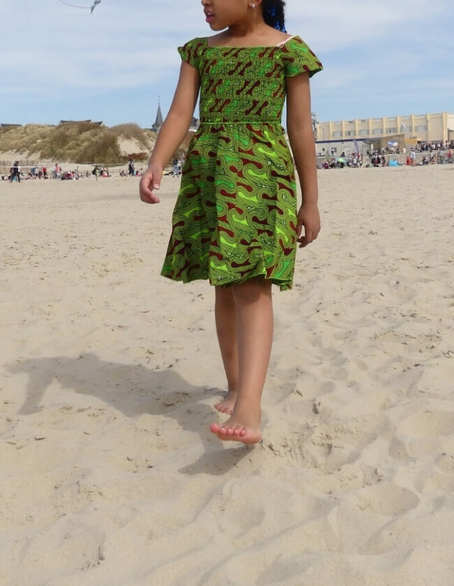 Robe fillette princesse wax africain été