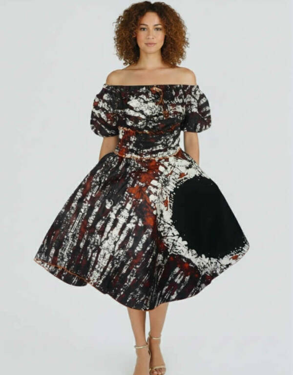 Robe été laurette bazin africain wax pour femme