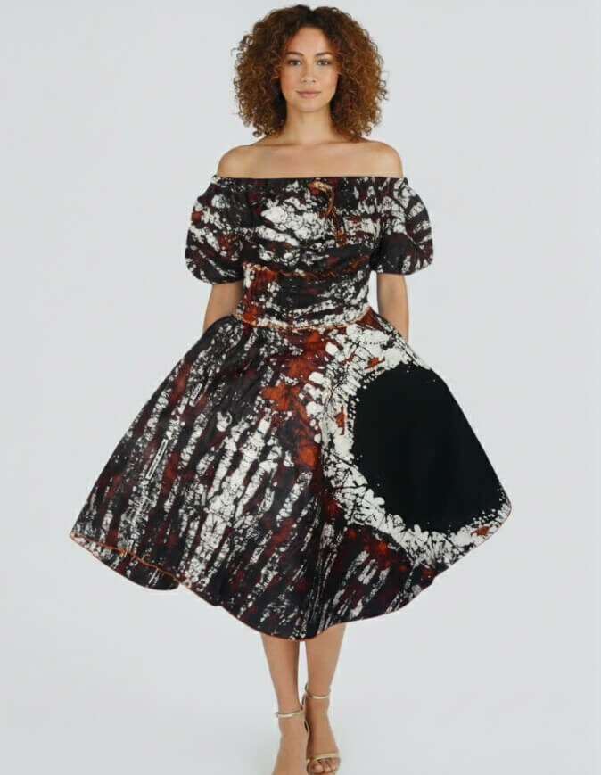 Robe été laurette bazin africain wax pour femme