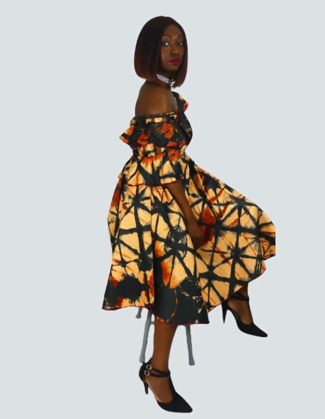 Robe Rosette évasée bazin