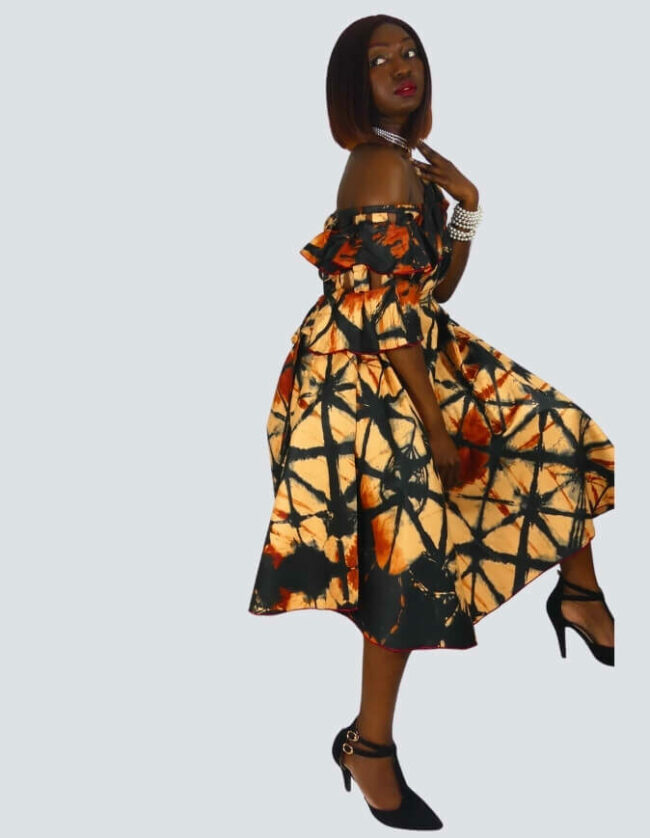 Robe Rosa évasée bazin – Image 4
