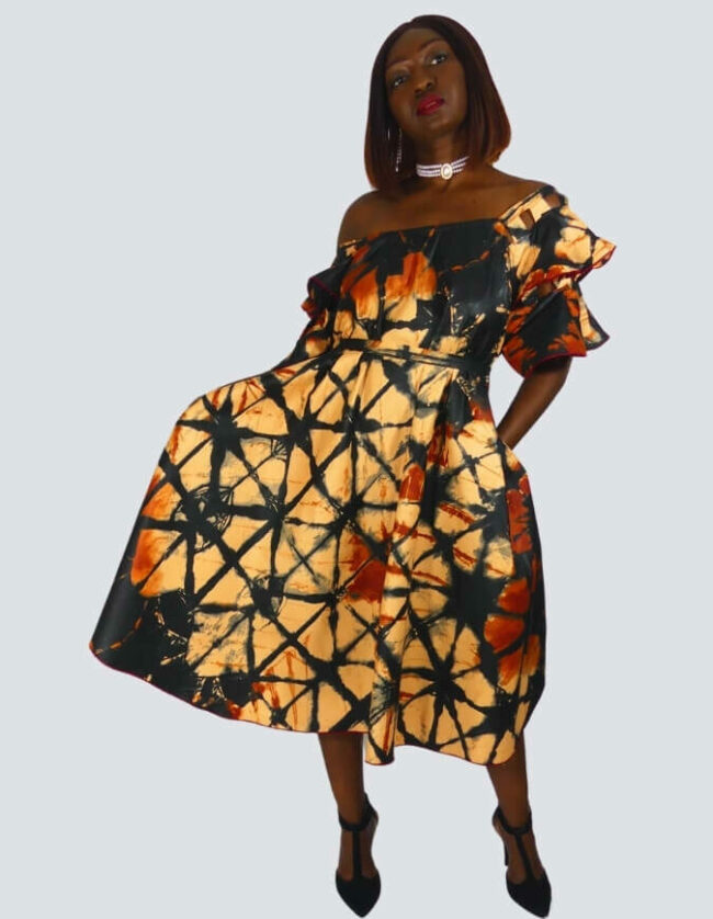 Robe Rosa évasée bazin – Image 3