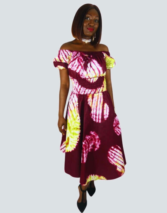 Robe été Johanne en wax africain motifs ethnique coton été