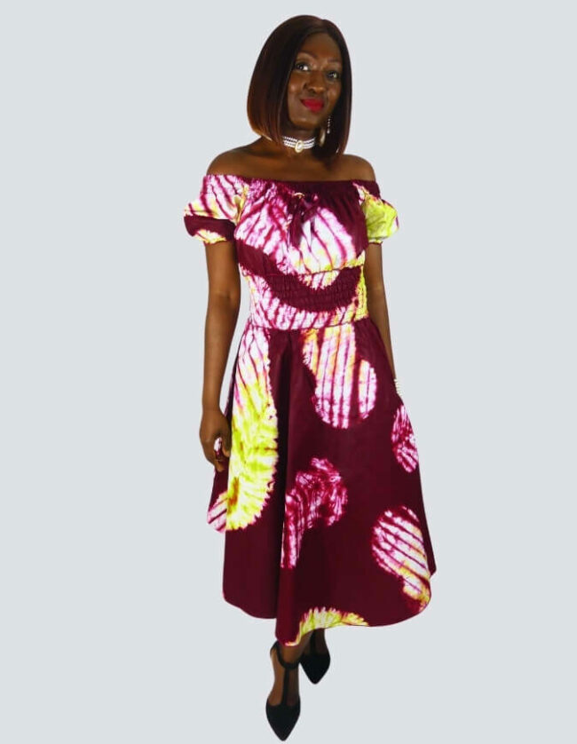 Robe été Johanne en wax africain motifs ethnique coton été