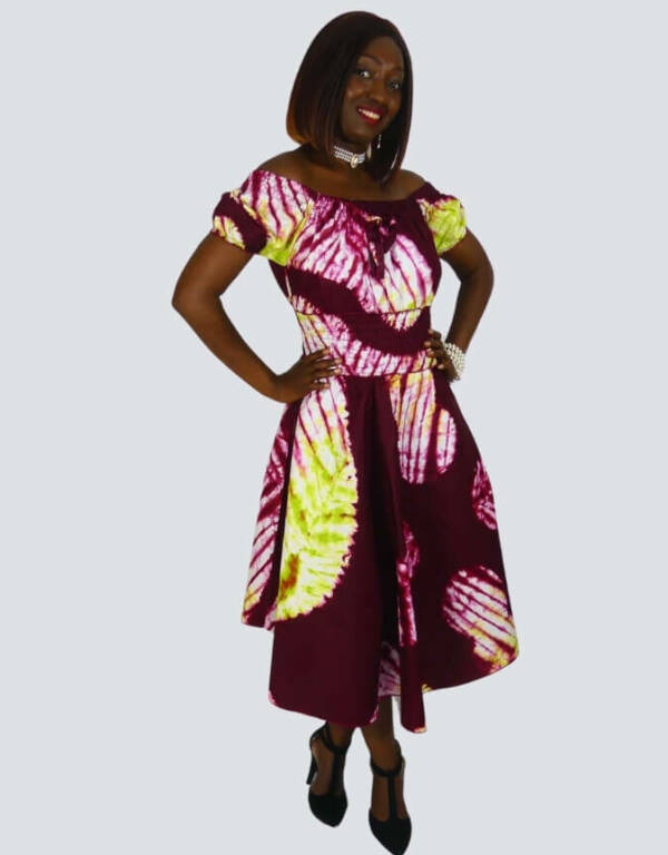 Robe été Johanne en wax africain motifs ethnique coton été