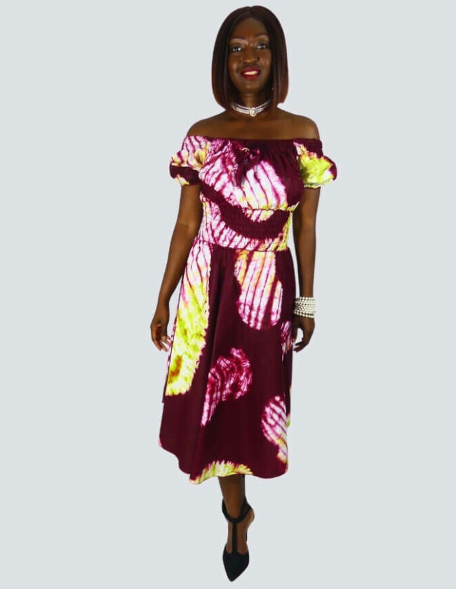 Robe été Johanne en wax africain motifs ethnique coton été