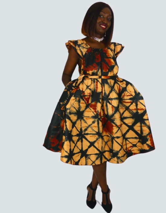 Robe Rosa évasée bazin