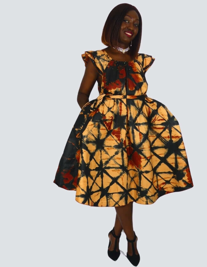 Robe Rosa évasée bazin