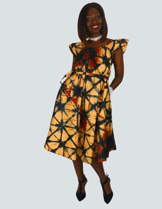 Robe Rosa évasée bazin – Image 9