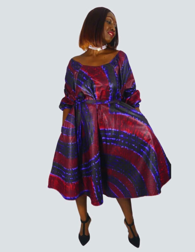 Robe Malia évasée bazin – Image 3
