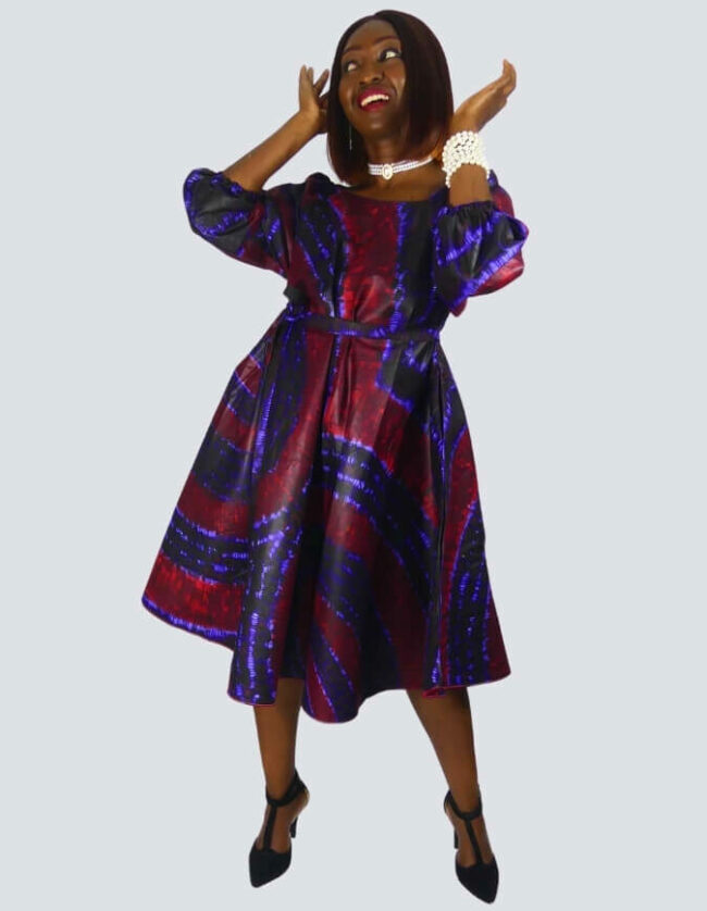 Robe Malia évasée bazin – Image 5