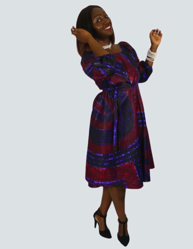 Robe Malia évasée bazin – Image 2