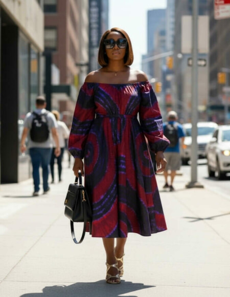 Robe Malia évasée bazin