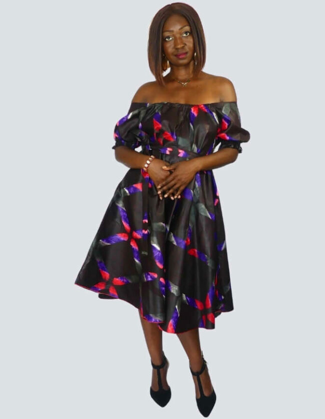 Robe Sibiti évasée bazin – Image 5