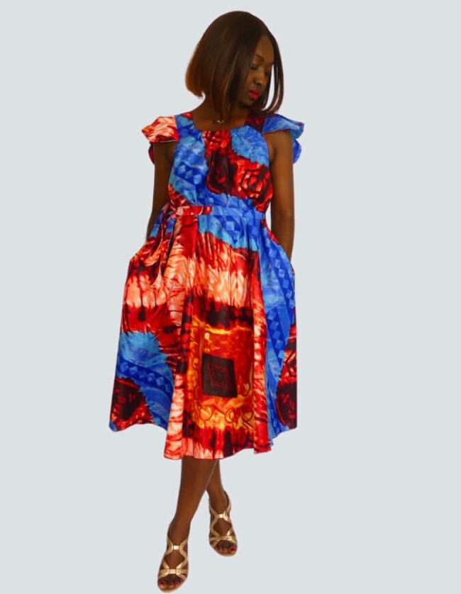 Robe Suzie évasée bazin – Image 9