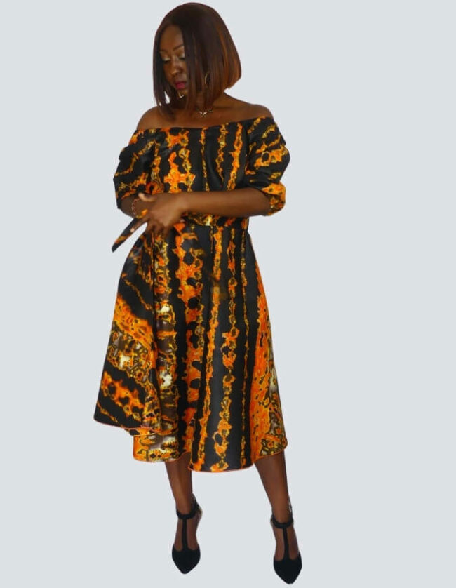 Robe Lulu évasée bazin – Image 13