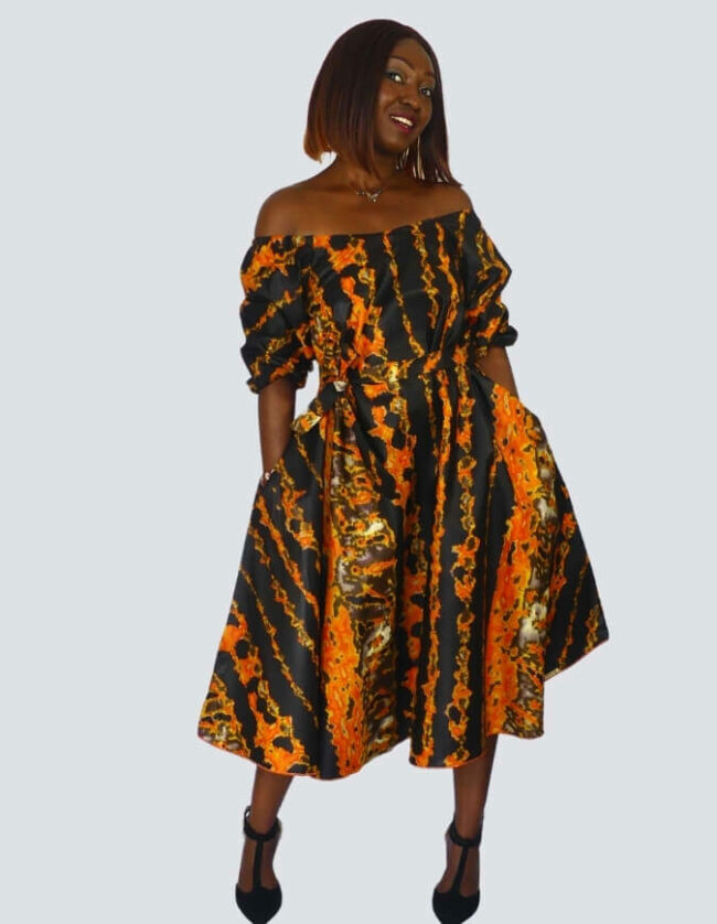 Robe Lulu évasée bazin – Image 12