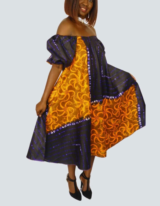 Robe Dolisie évasée bazin